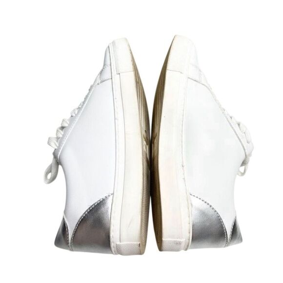 Steve Madden Shoes Size 10 Ravia Sneaker White and Silver Lace Up Rubber Sole - Picture 8 of 9
